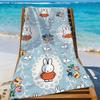 Cute M-Miffy-S Rabbit Kawaii Towel Sports Quick Dry Travel Camping Gear Sandproof Soft Light Large Beach Towel