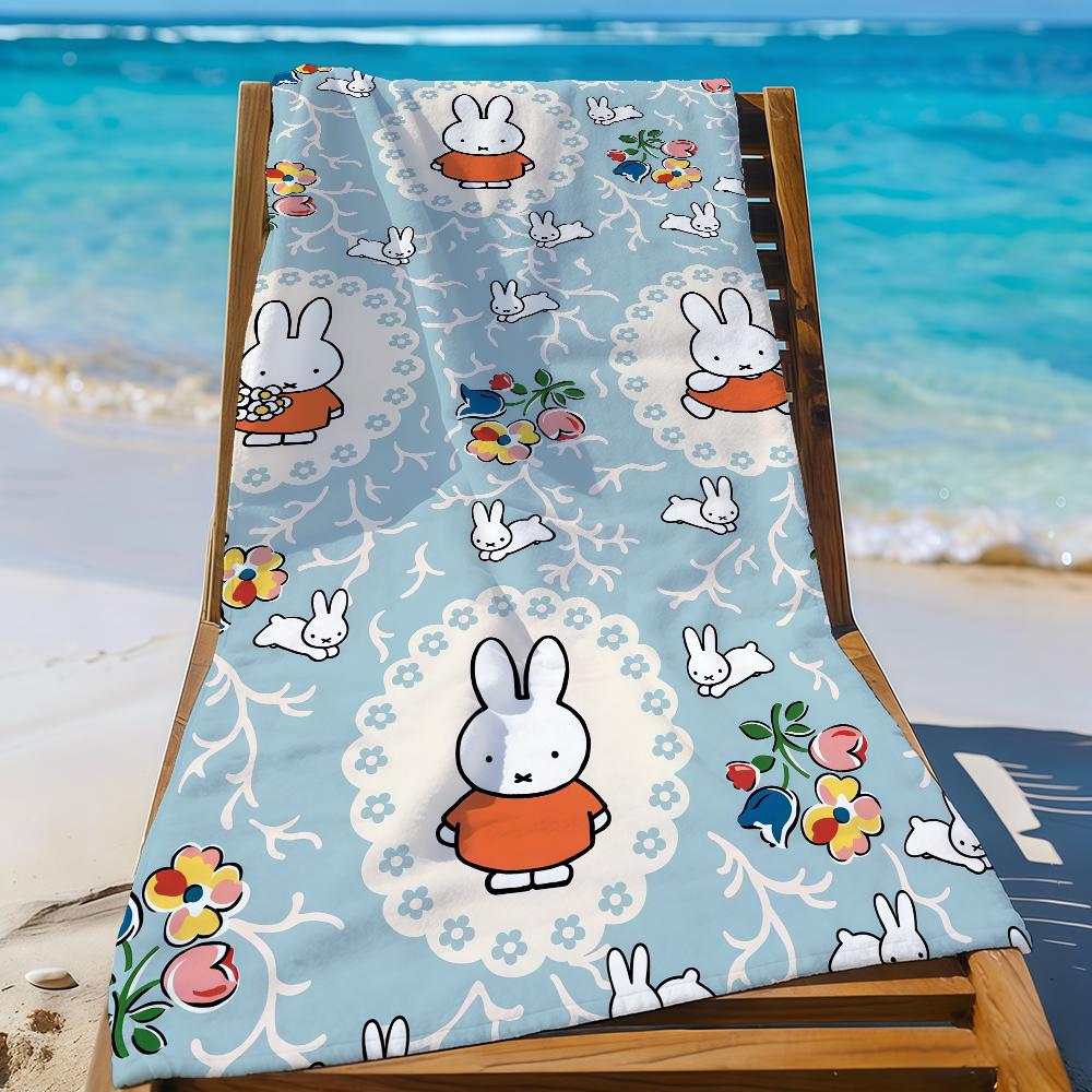 

Cute M-Miffy-S Rabbit Kawaii Towel Sports Quick Dry Travel Camping Gear Sandproof Soft Light Large Beach Towel W30*H60(CM)