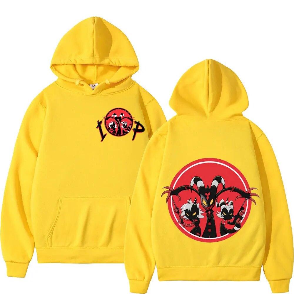 Žhavé anime Helluva Boss Grafická Mikina Unisex Ženy Móda Kreslené Mikiny s kapucí Gotické Vintage Oversized Pulovry Streetwear