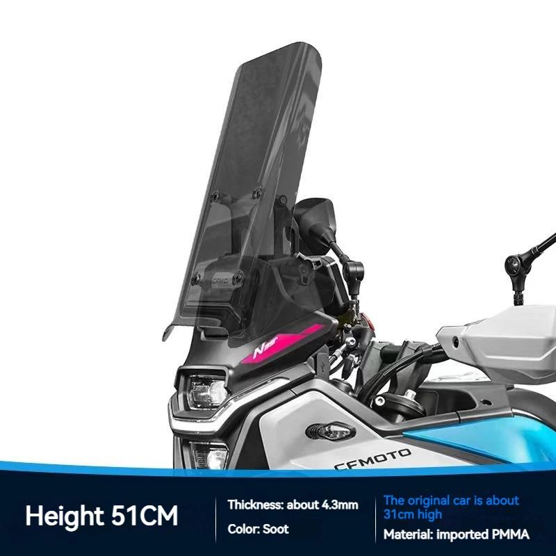 For CFMOTO  450MT Windshield Modification 450MT Transparent Front Windshield and Heightened Chest Guard Accessories