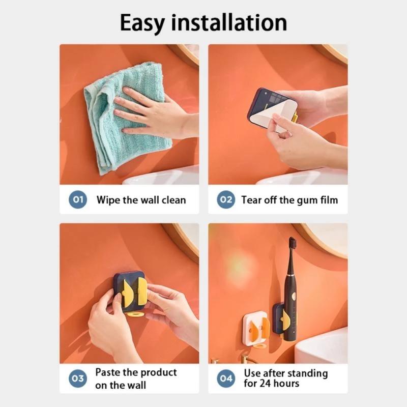 1pc Toothbrush Holder Scalable Wall-Mounted Electric Toothbrush Organizer Space Saving Toothbrush Storage Rack