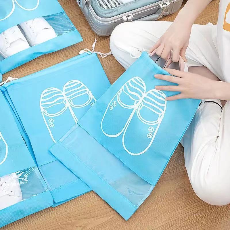 2PCS Portable Shoes Storage Bags Travel Dustproof Drawstring Bag Shoes Storage Organizer Home Organization for Men and Women