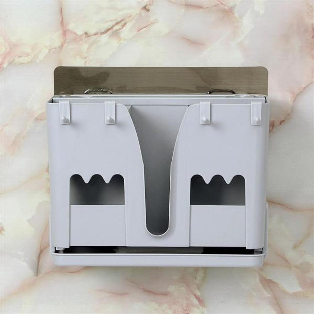 Adhesive Multi-Cutlery Holder (Gray) / Kitchen Utensil Organizer