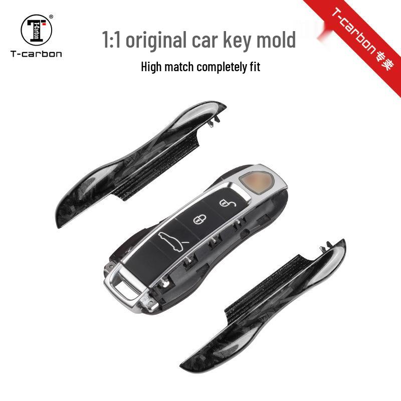 Real Carbon Fiber Key Case for Cayenne, Macan, 911, Panamera with Forged Pattern