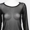 Women Tops Round Neck Long Sleeve Slim Fit Sheer Mesh Design Bottom Tops Sexy Casual Bottom Tops Vacations Parties Daily Wear