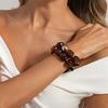 Women's Thick Beaded Bracelet, Resin Material Elastic Bracelet Stack Series Beach Wear with Accessories, Fashion Jewelry Gifts