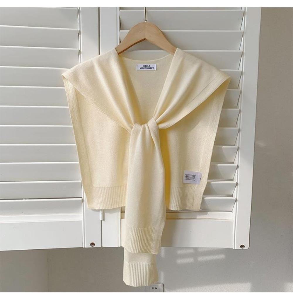 Knotted Knitted Shawl Knitted Design Knit Thin Cape Korean Style Shoulder Scarf Women