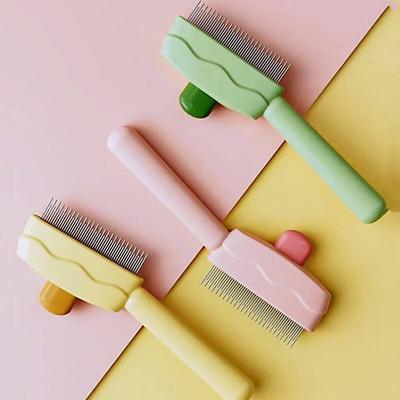 Pente para Cães Removedor de Pelos de Animal de Estimação Um Botão Escova para Cães Autolimpante Escova para Gatos Pentes de Massagem para Cães Escovas para Grooming de Animais de Estimação Produtos para Animais de Estimação
