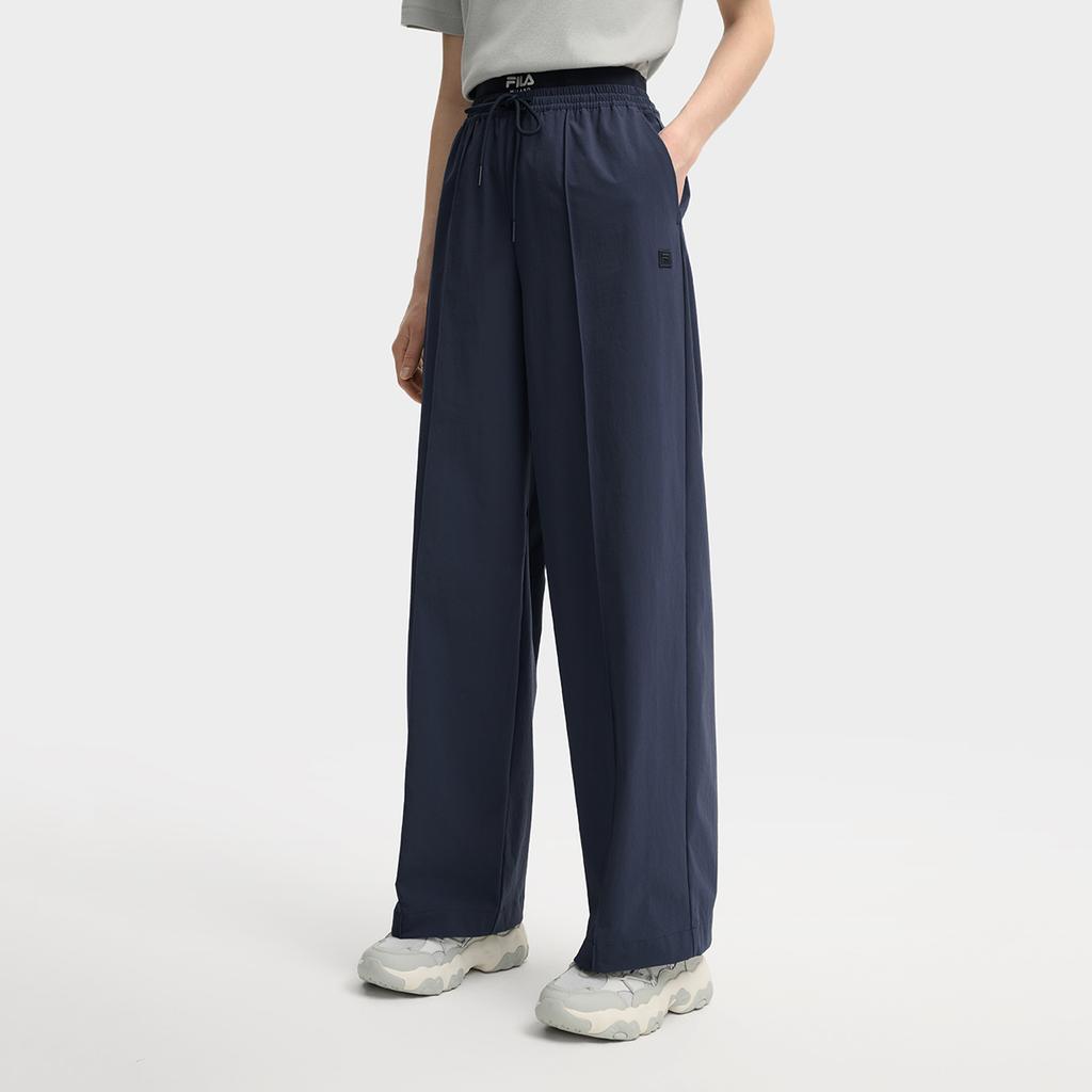 FILA Milano Series Trendy Fashion Versatile Straight Loose Casual Pants Women bottoms Deep-Blue F11W535801F-DB