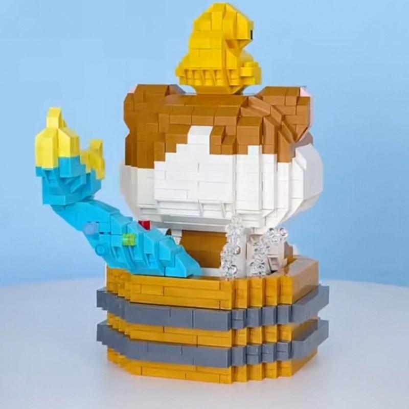 LOZ 8116 Mermaid Cat Princess Hot Spring Bath Duck Pet Animal Doll Mini Diamond Blocks Bricks Building Toy For Children No Box