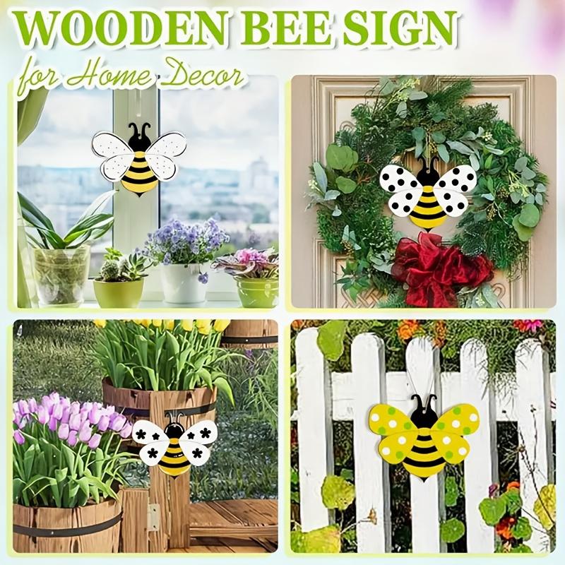 10pcs Bee-Shaped Wooden Cutouts - 2D Flat Wall Art & Craft Supplies for DIY Painting,Decorations for Holidays, Weddings, Parties