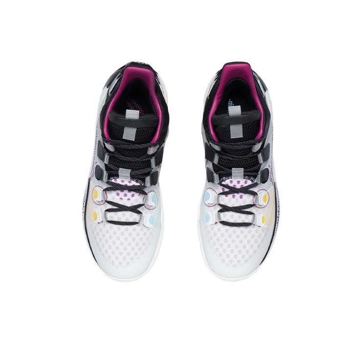 Li-Ning Sound Speed 9 Ανθεκτικά Αντιολισθητικά Μποτάκια Μπάσκετ Mid-Top Ανδρικά Αθλητικά Παπούτσια Λευκά Μαύρα ABAR039-1
