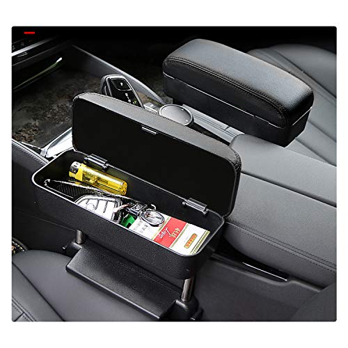 RUIYA Honda Grade Armrest Console Box, Armrest Storage Box, Car Armrest Gap Storage Pocket (Black with Black Stitching)