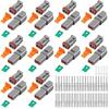 85 Piece 2 Pin Connector Kit Compatible with Deutsch Dt Style, 14-20 Awg | Size 16 Solid Contacts, Five Sealing Plugs, Matched Wedge Locks, 4-indent