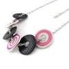 NOA [J2218] - Designer Necklace 'Amandine' Black Pink