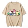 Summer Cute Sanrio Characters Group Print Tshirt Casual Short Sleeve Tee for Mom and Daughter Sweet Family Matching Outfits Top