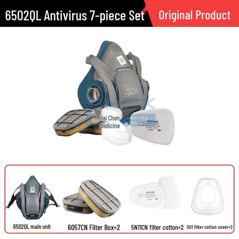 3M 6502QL Snabbspänne Anti-Formaldehyd Silikonmask Set för Skydd mot Sprutmålning