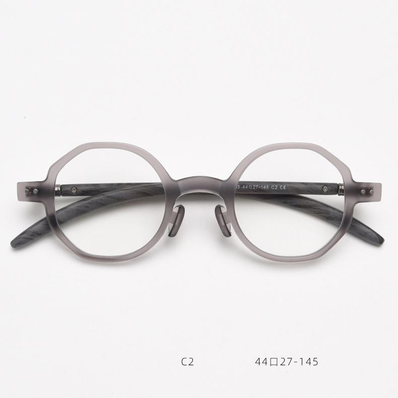 Vintage Round Anti Blue Light Reading Glasses Men Women Fashion Polygon Wood Grain Small Frame Lightweight Eyeglasses Plus +2 +5