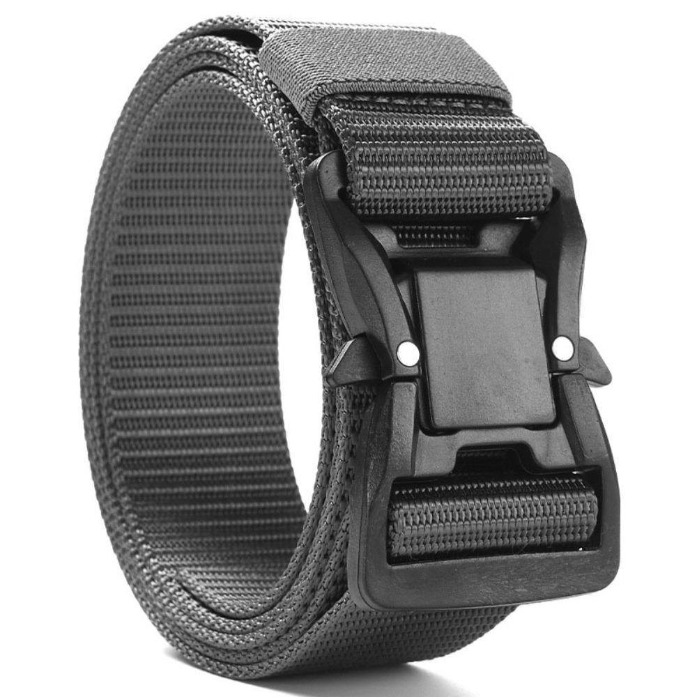 

125 140 160 180cm Nylon Braided Belt Quick Release Waist Belt Leisure Canvas Strap 125cm темно-сірий колір