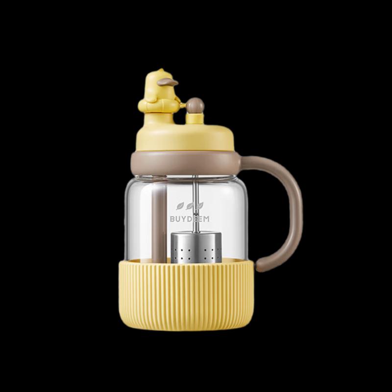 Beiding 800ml Portable Tea Infuser Glass Bottle with Straw