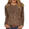 2025 New Women's Flower Fashion Print Long Sleeve T-shirt Sports Leisure Cute Polyester Ultra-thin Round Neck Long Sleeve