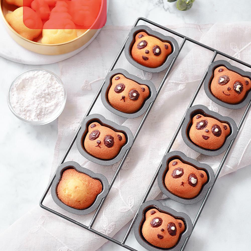 8 Mulden Bär Backform Madeleine Backform Cartoon Tierform Muffin Kuchen Home DIY Backform Kohlenstoffstahl Dekorationswerkzeug