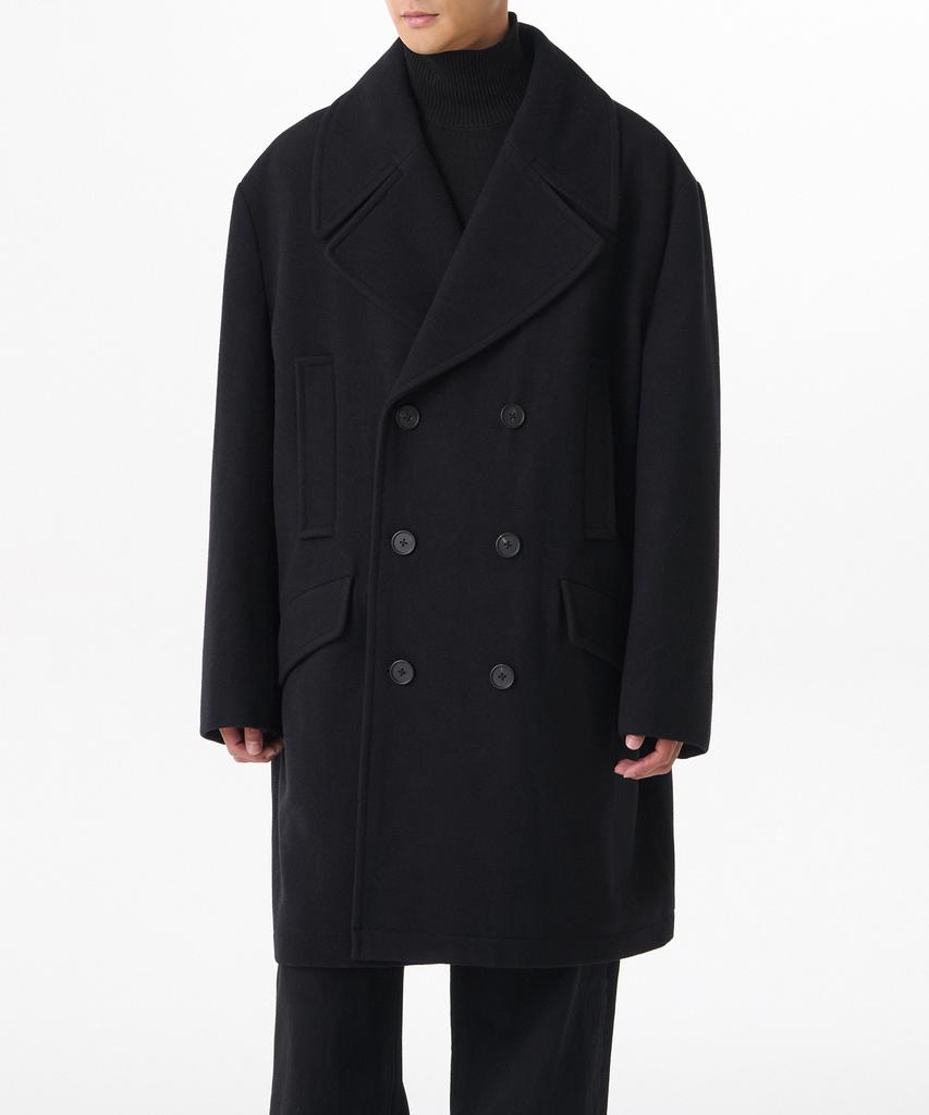 Musinsa Standard Wool Blend Extra Oversized Peacoat [Navy]