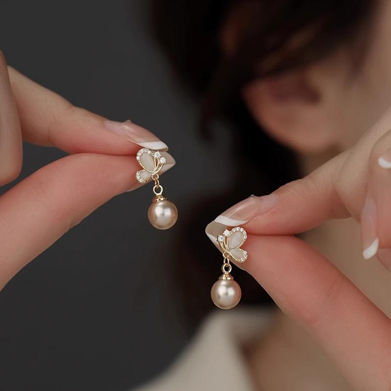 925 Silver Drop Earrings Hoop Pearl Leaf Vintage Irregular For Women Girl Gift Fashion Jewelry Dropship