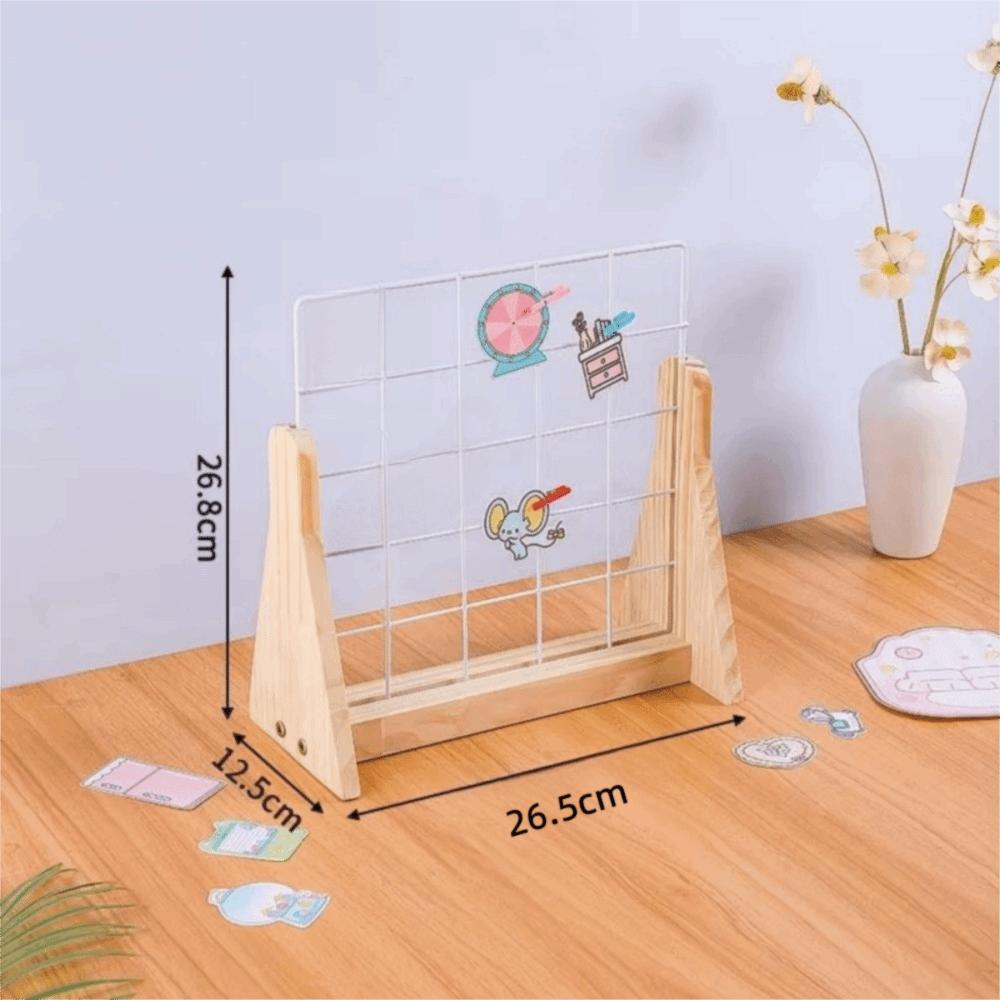 

with Wooden Base Display Stand Grid Desktop Wall Shelves Portable Storage Rack Jewelry Booth Racks white-1