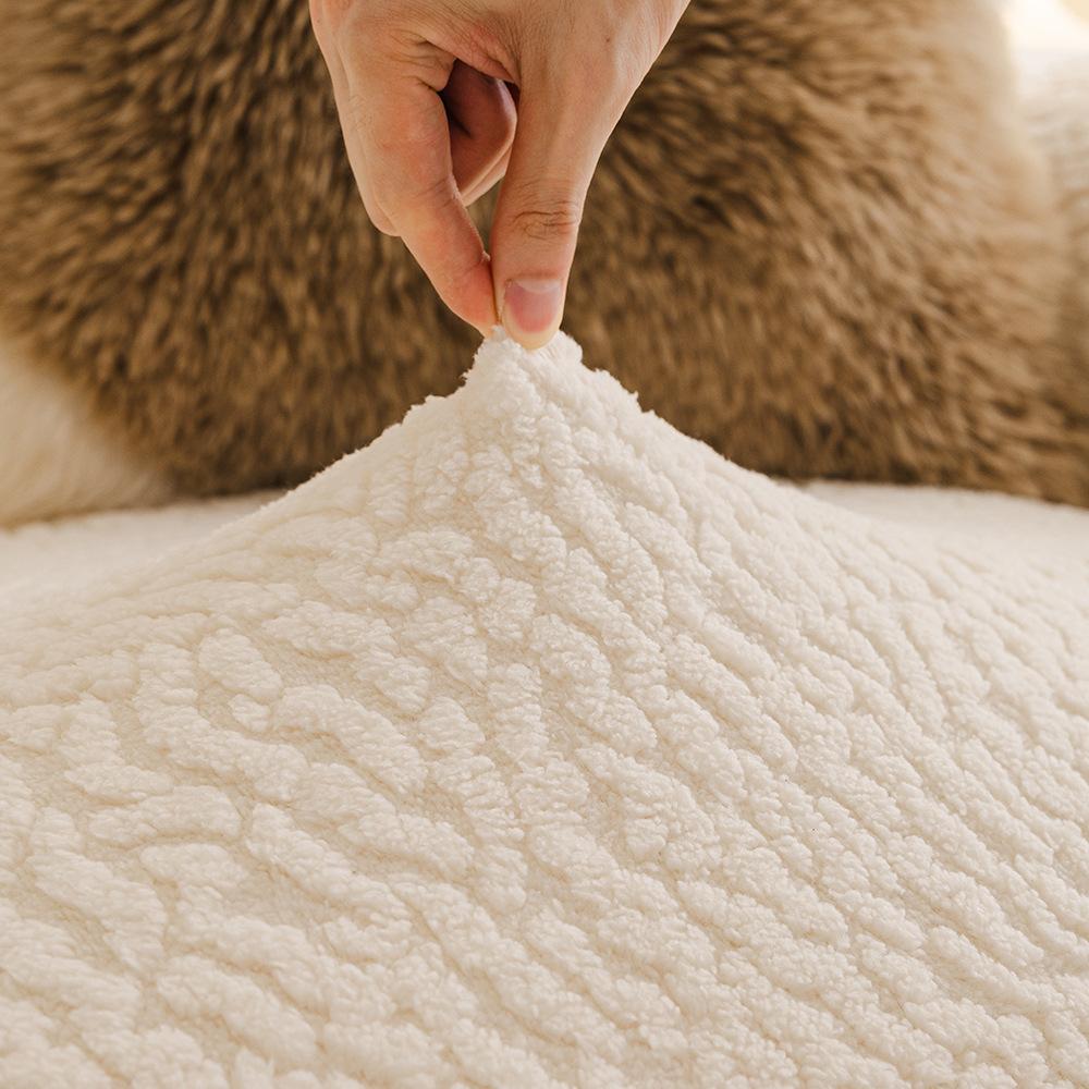 Plüsch Sofabezug Winter Elastisch Vollabdeckung Sofa Abdeckung Wohnzimmer Winter Universell Abdeckung Anti Katzenkratzschutz Vollabdeckung Stoff