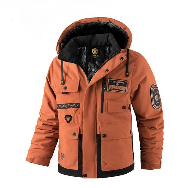 Pánský silný bavlněný kabát, venkovní teplý bavlněný kabát, zimní pánská bunda s kapucí větší velikosti, voděodolná
