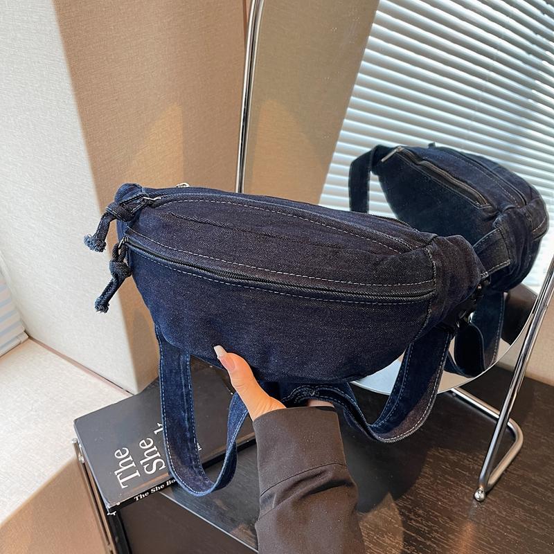 Denim Chest Bag Women's Lightweight Commuter Shoulder Bag
