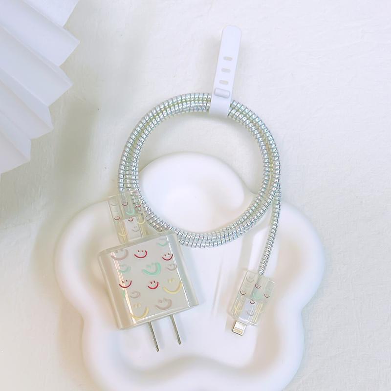 Data Cable Protector Winder Spiral Protective for Apple Iphone 18w 20w Charger Protector Silicone Case Shell Prevent Breakage