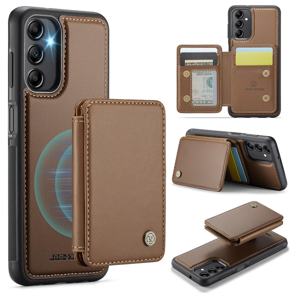 JEEHOOD J05 For Samsung Galaxy A14 4G/5G Case Leather Mobile Cover with Detachable Magnetic Card Bag