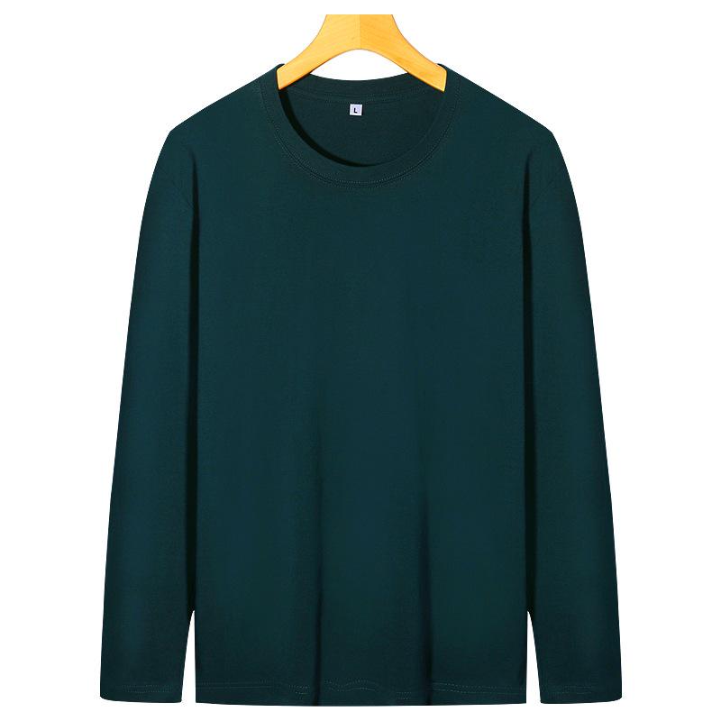 

Men s European & American Solid Color Long-sleeve Cotton T-shirt - Spring/Autumn Loose Fit M