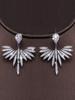 1Pair Fan-Shaped Zircon Earrings, 2-Way Wear Crystal Drop Earrings for Women, Wedding Party Jewelry