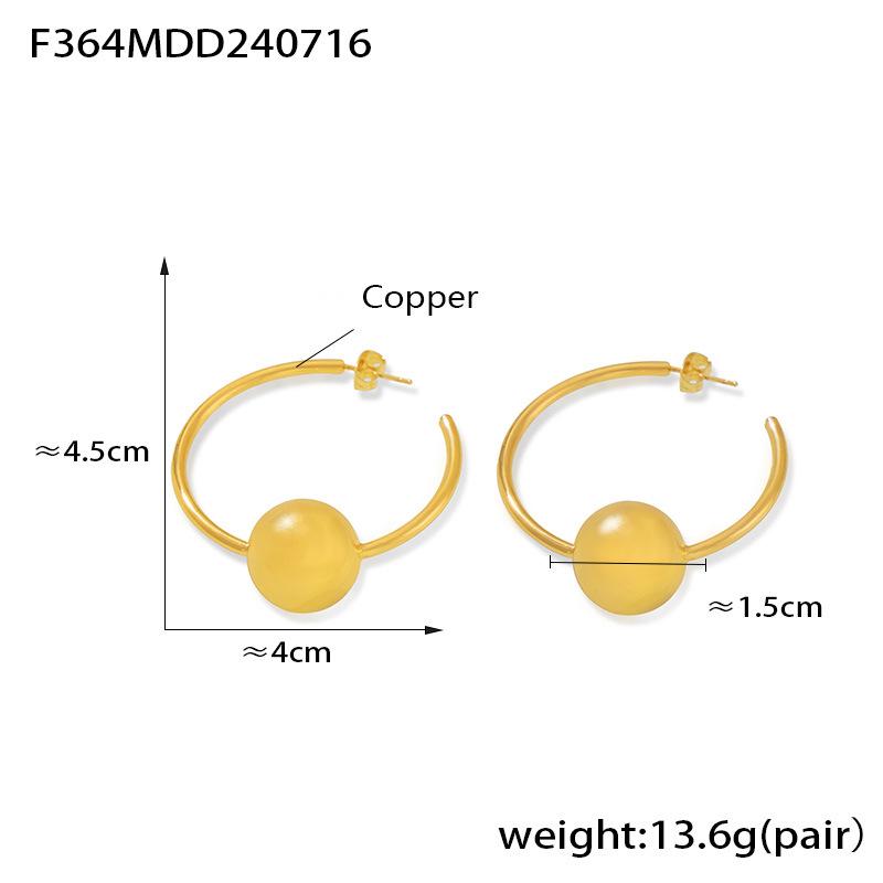 

Geometric Open Hoop Earrings, 18k Gold-Plated Copper, Minimalist Design for Women