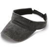 Unisex Wash Denim Embroidered Logo Visor Hat - Breathable Sun Protection for Sports