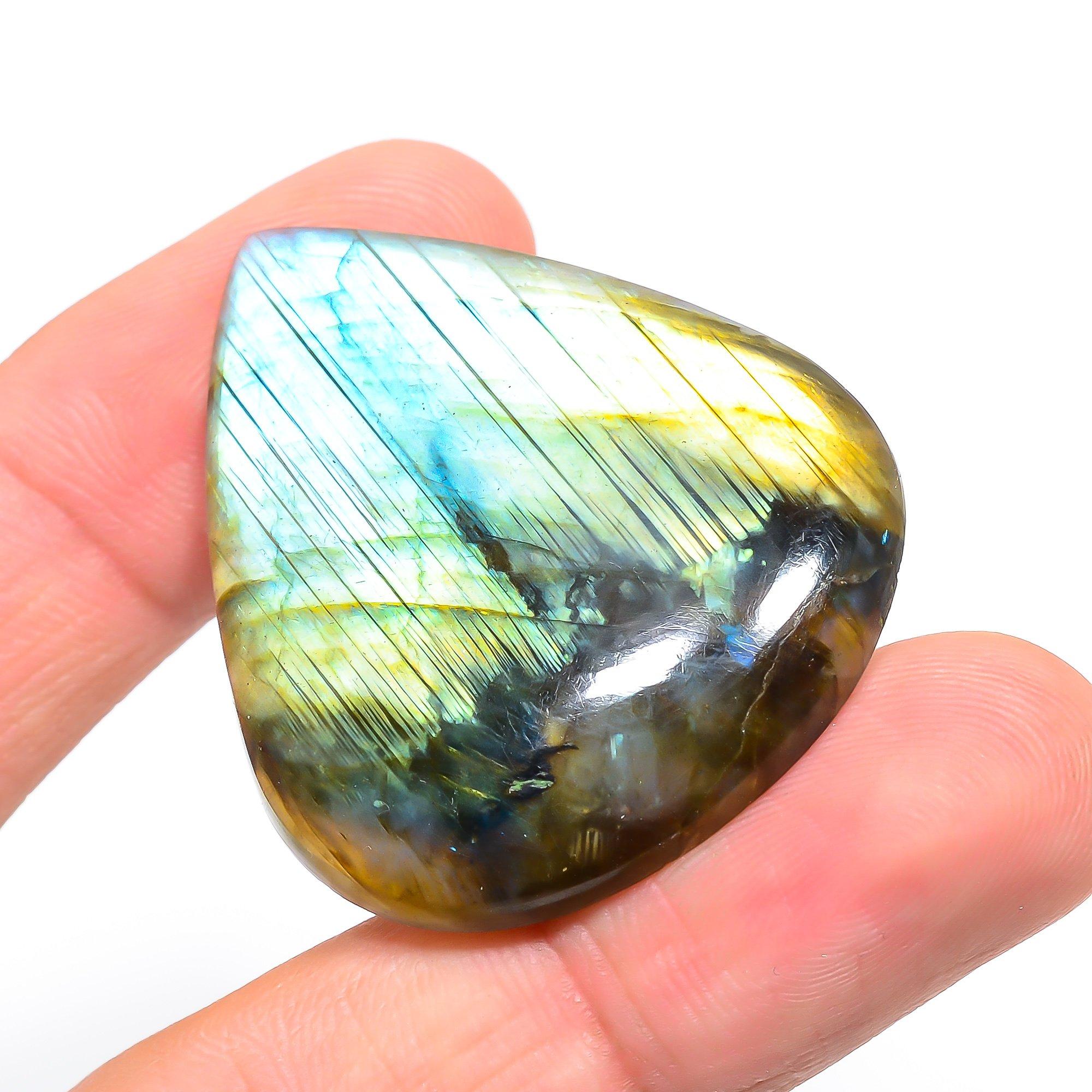 

Labradorite 3.8x4.4mm Natural Cabochon Fine Loose 86.65Cts. t4T23 чёрный