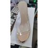 Summer High Heel Slide Sandals For Women With Transparent Pvc Sole And Fish Toe Design