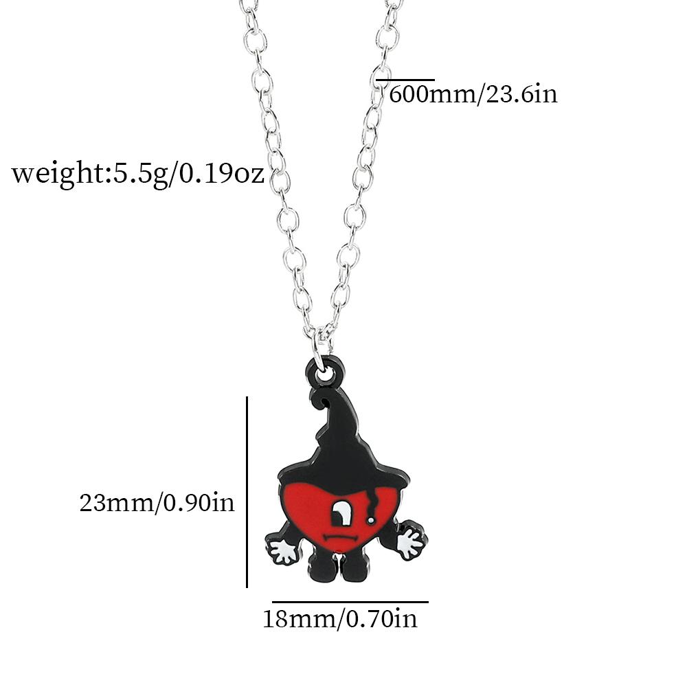 

Red Bad Bunny Pendant Necklace Fashion Metal Rabbit Neckchain For Women Man Hip Hop Singer Fans Jewelry Gift