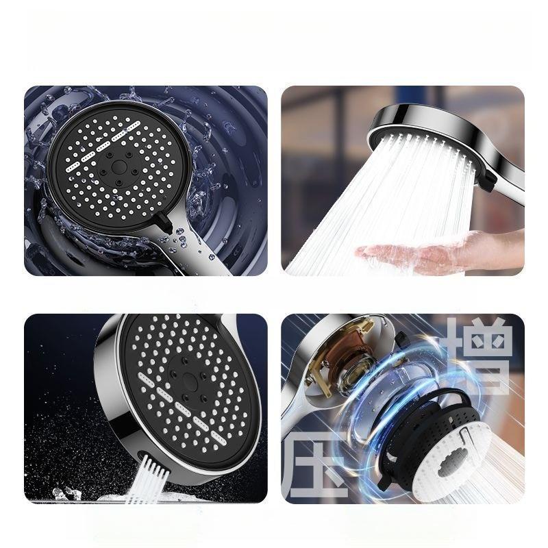 Pressure-Boosting Shower Head with Large Panel, High-Pressure Handheld Lotus Nozzle, Coarse Pores, Universal Spray Head
