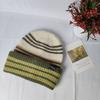 Autumn and winter age reduction casual ear protection wool hat trendy fashion versatile men and women Internet celebrities color striped knitted hat t