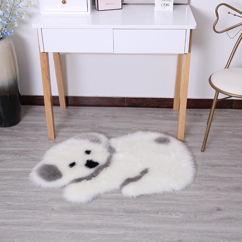 Shengxi Modern Cartoon Polyester Rug - Irregular Shape, Washable Plush Floor Mat for Bedroom or Study