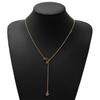 Nuova collana girocollo con ciondolo a forma di stella e luna semplice, semplice collana con ciondolo in lega color oro, collana con catena per donna, gioielli da festa