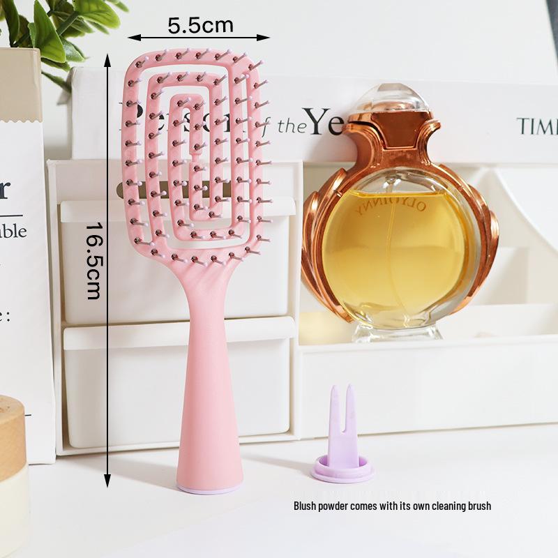 Полая портативная расческа для волос в форме  Hui  для девочек – Пушистая массажная расческа с ребрами для кожи головы