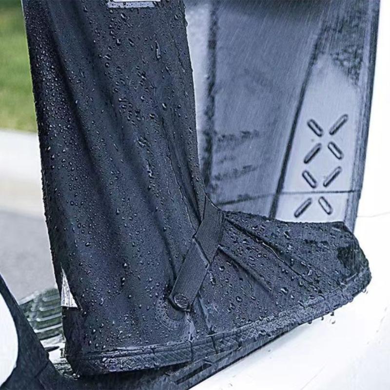 Waterproof Rainproof PVC Boot Shoe Covers Slip Resistant Zippered Galoshes For Hiking Cycling Daily Commuting