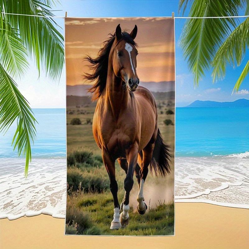 

Horse Large Quick Drying Beach Towel, Polyester for Surfing Swimming Yoga Great Outdoors Shore W40*H60(CM)