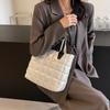 Women Shoulder Bags Ladies Large Capacity Handbag Quilted Padded Tote Bag Nylon Solid Color Satchel Puffer Crossbody Bag