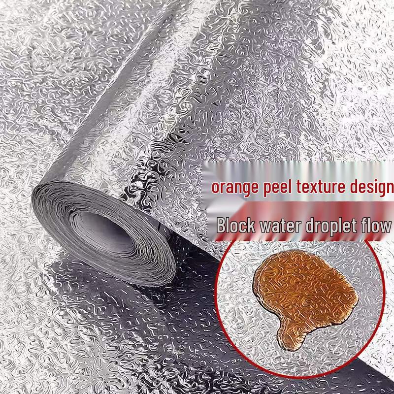 Waterproof, Oil & Fire Resistant Kitchen Cabinet Foil Stickers - Thick, High-Temperature, Self-Adhesive, Moisture & Mildew Proof.